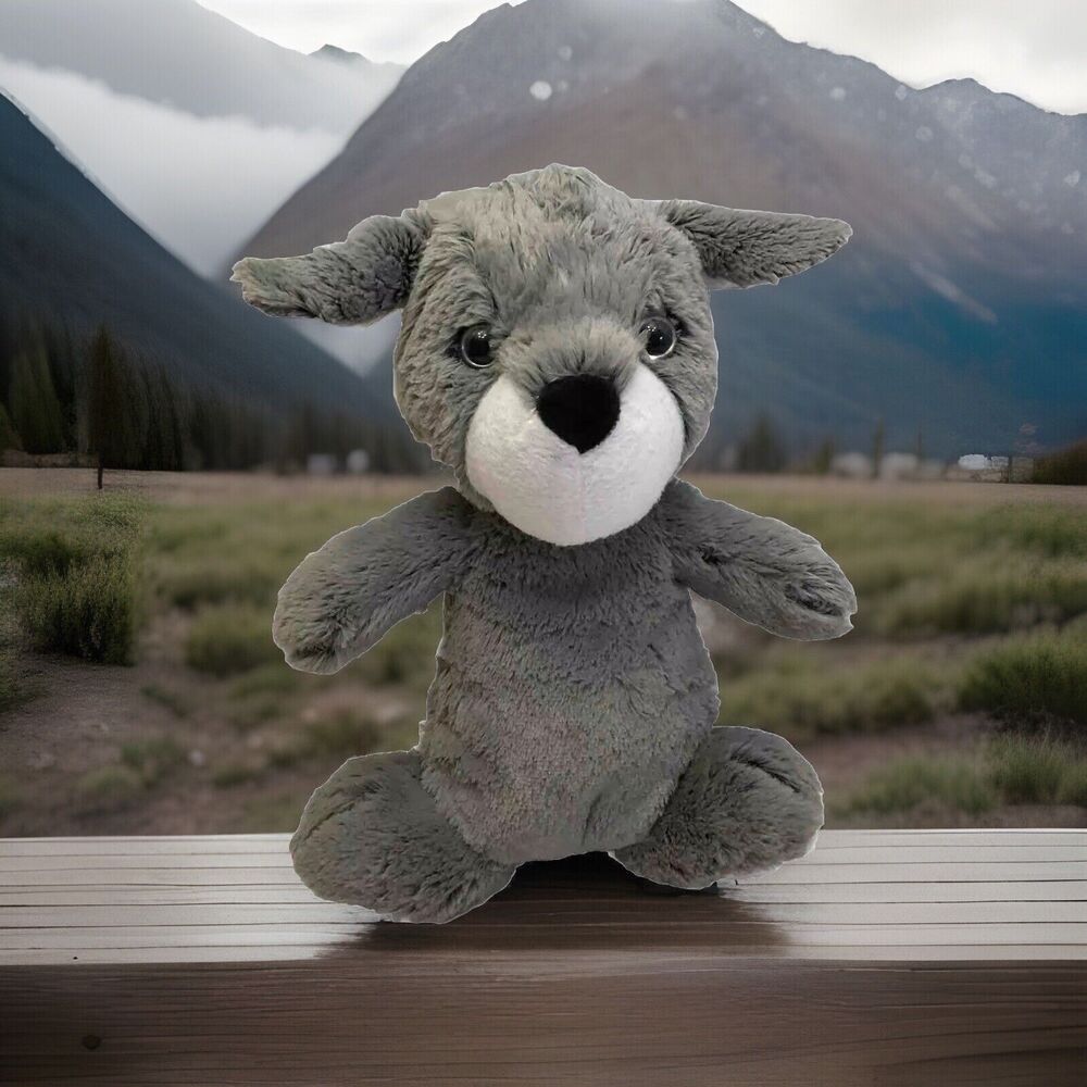 World Plush Inc. Gray Puppy Dog Plush Soft Stuffed Animal 11”